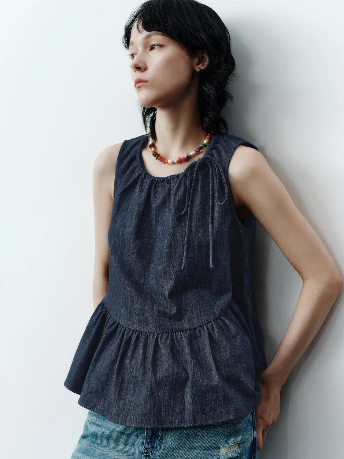 Denim Sleeveless Shirts sold by Urban Revivo product image thumbnail 2