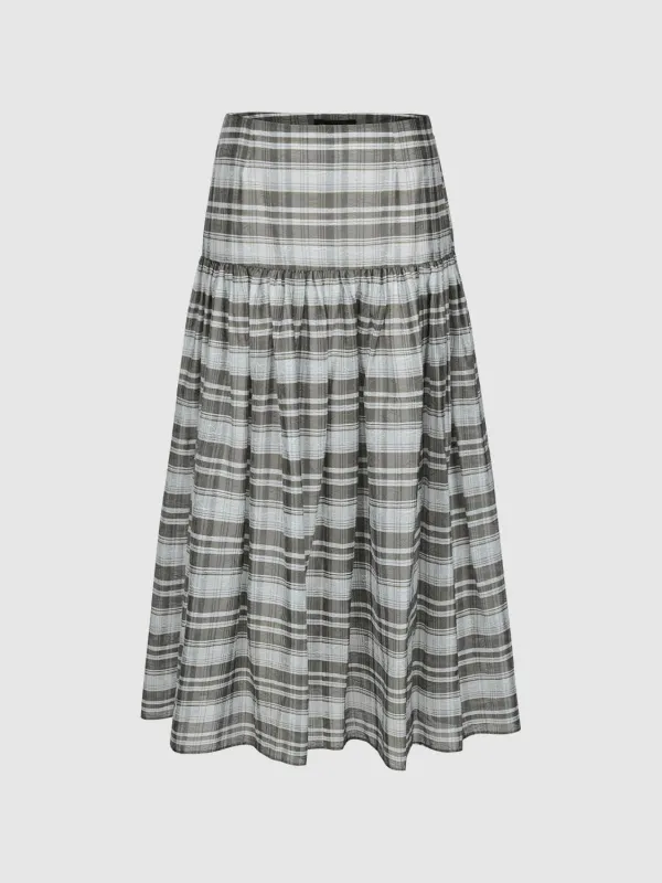 Plaid Flared Maxi Skirts sold by Urban Revivo