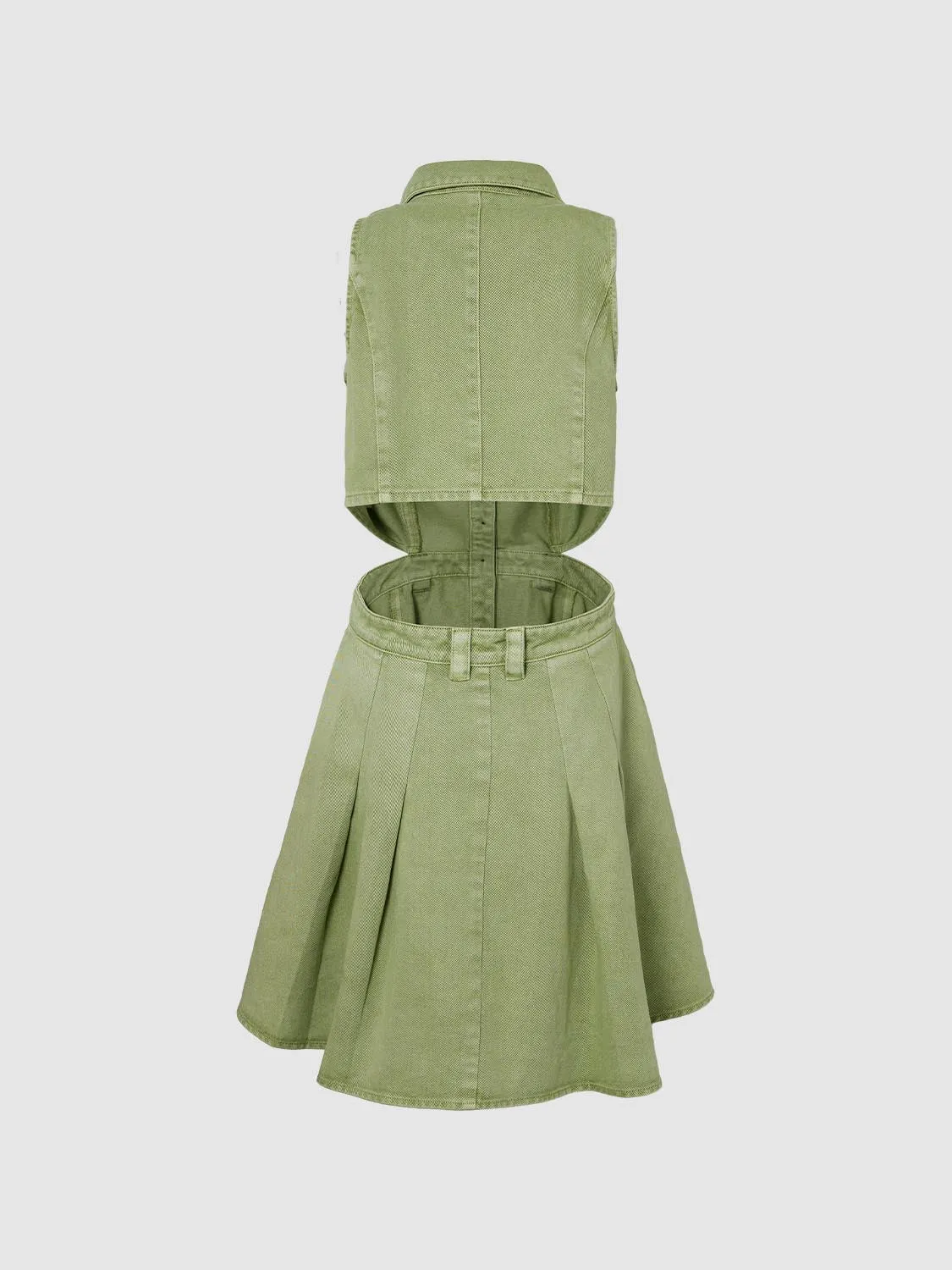 Halter Neck Sleeveless Denim Dresses sold by Urban Revivo product image thumbnail 2