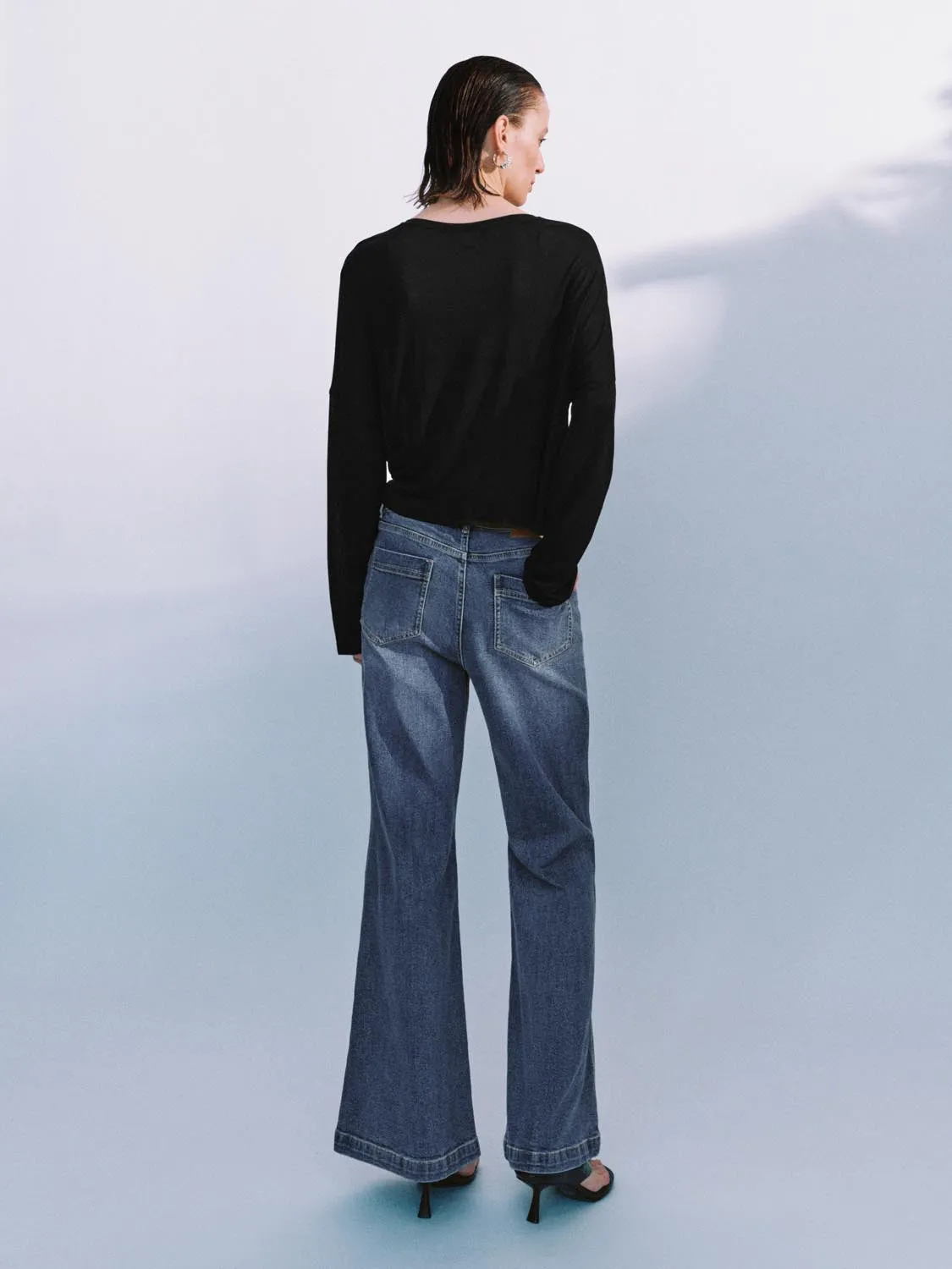 Denim Flared Jeans sold by Urban Revivo product image thumbnail 4