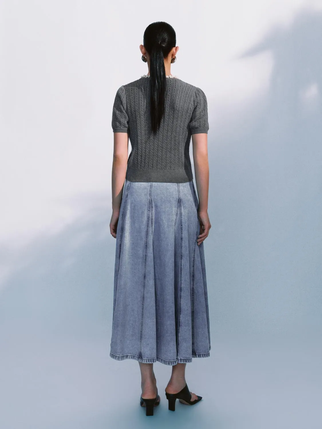 Denim Maxi Skirts sold by Urban Revivo product image thumbnail 4
