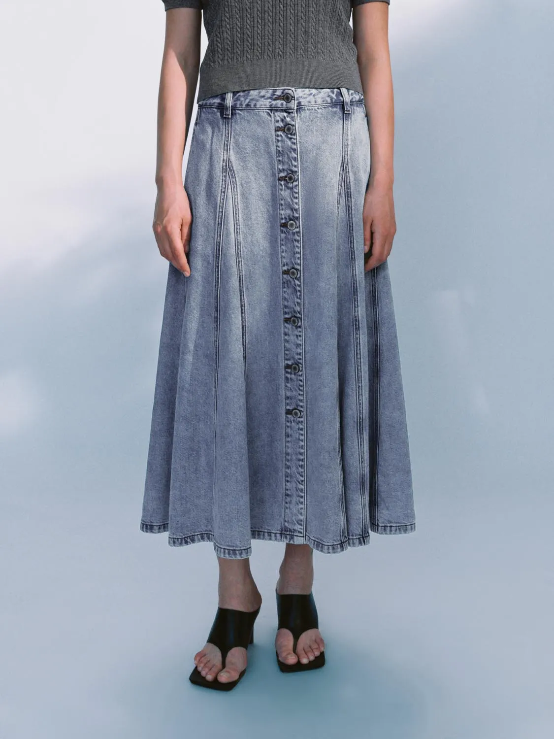 Denim Maxi Skirts sold by Urban Revivo product image thumbnail 2
