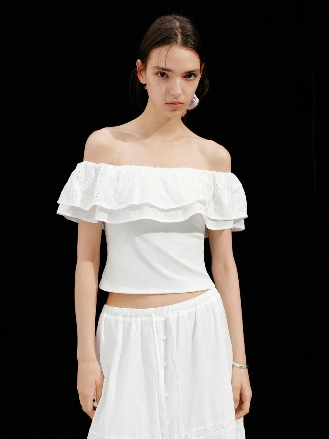 Off Shoulder Overhead Shirt sold by Urban Revivo