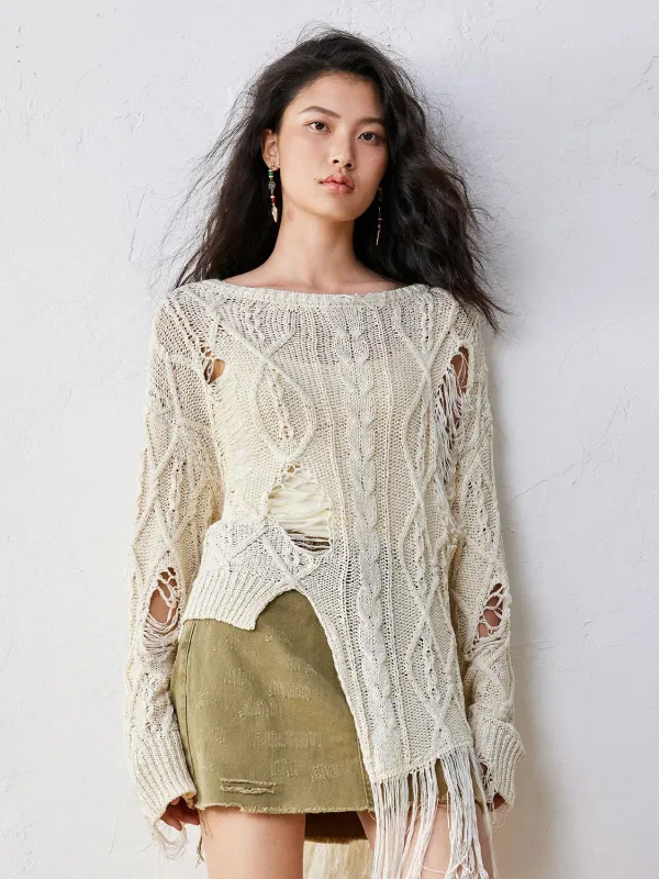 Ripped Knitted T-Shirts sold by Urban Revivo