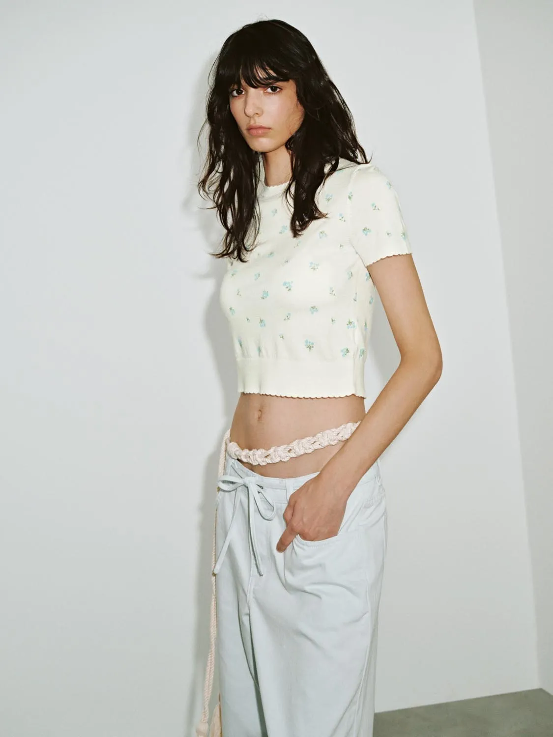 Knitted Cropped T-Shirts sold by Urban Revivo product image thumbnail 2