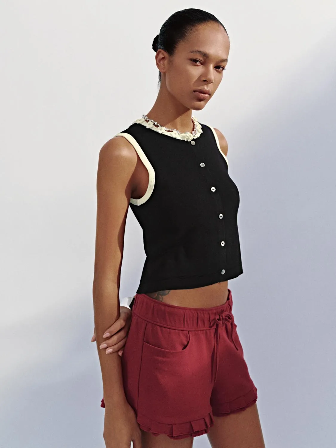 Knitted Sleeveless T-Shirts sold by Urban Revivo product image thumbnail 2