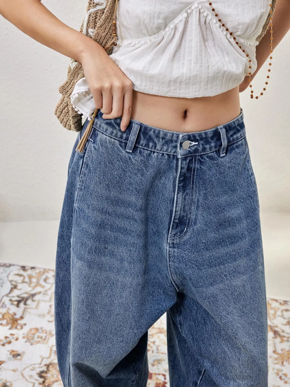 Wide-Leg Denim Jeans sold by Urban Revivo product image thumbnail 5