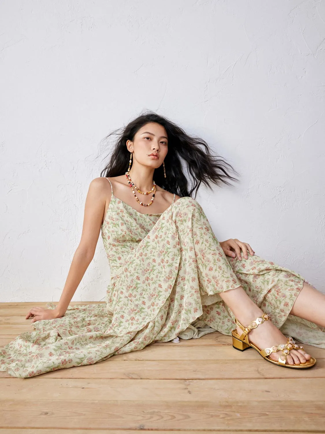 Camisole Tiered A-Line Maxi Dresses sold by Urban Revivo product image thumbnail 5