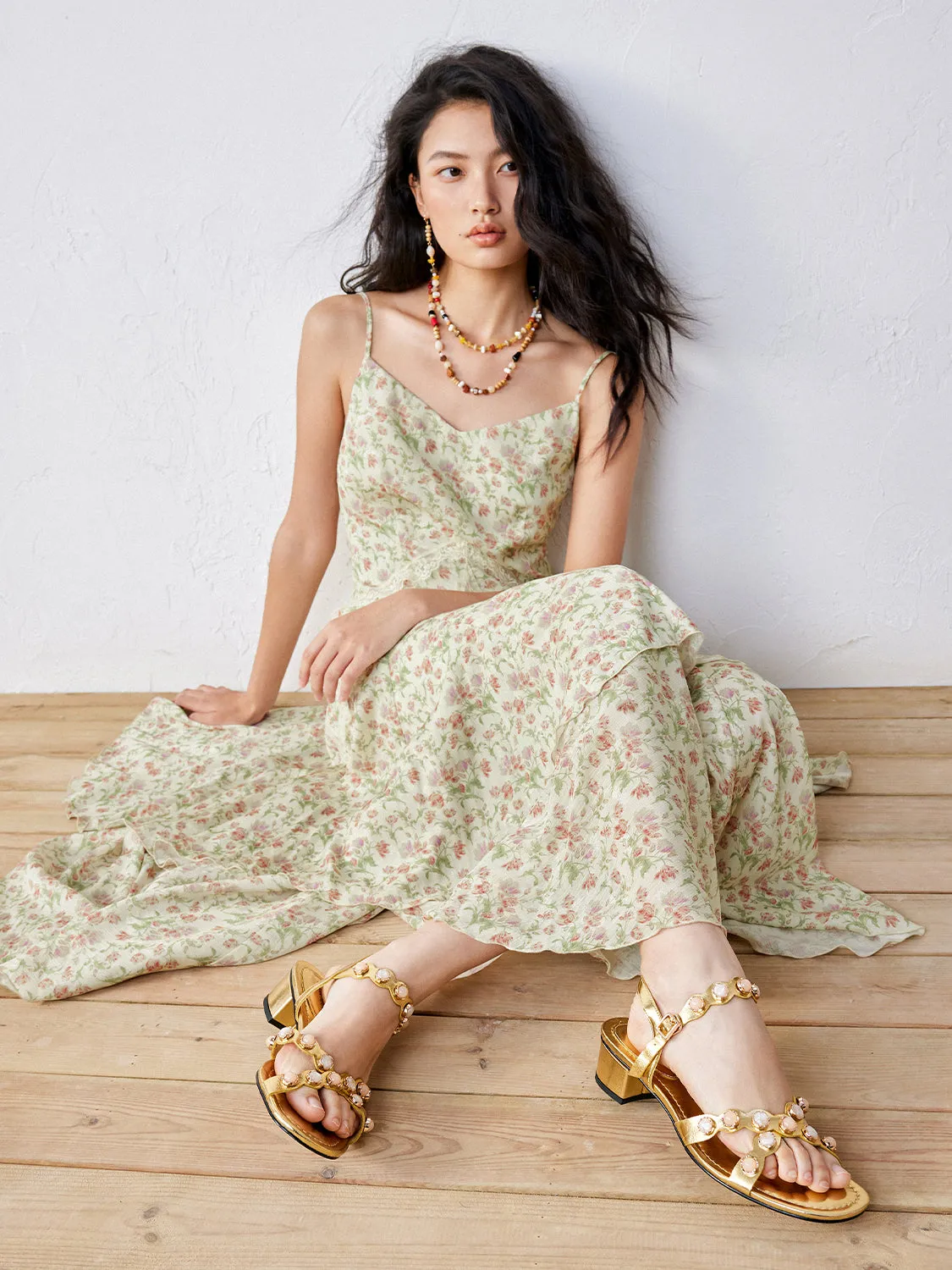 Camisole Tiered A-Line Maxi Dresses sold by Urban Revivo