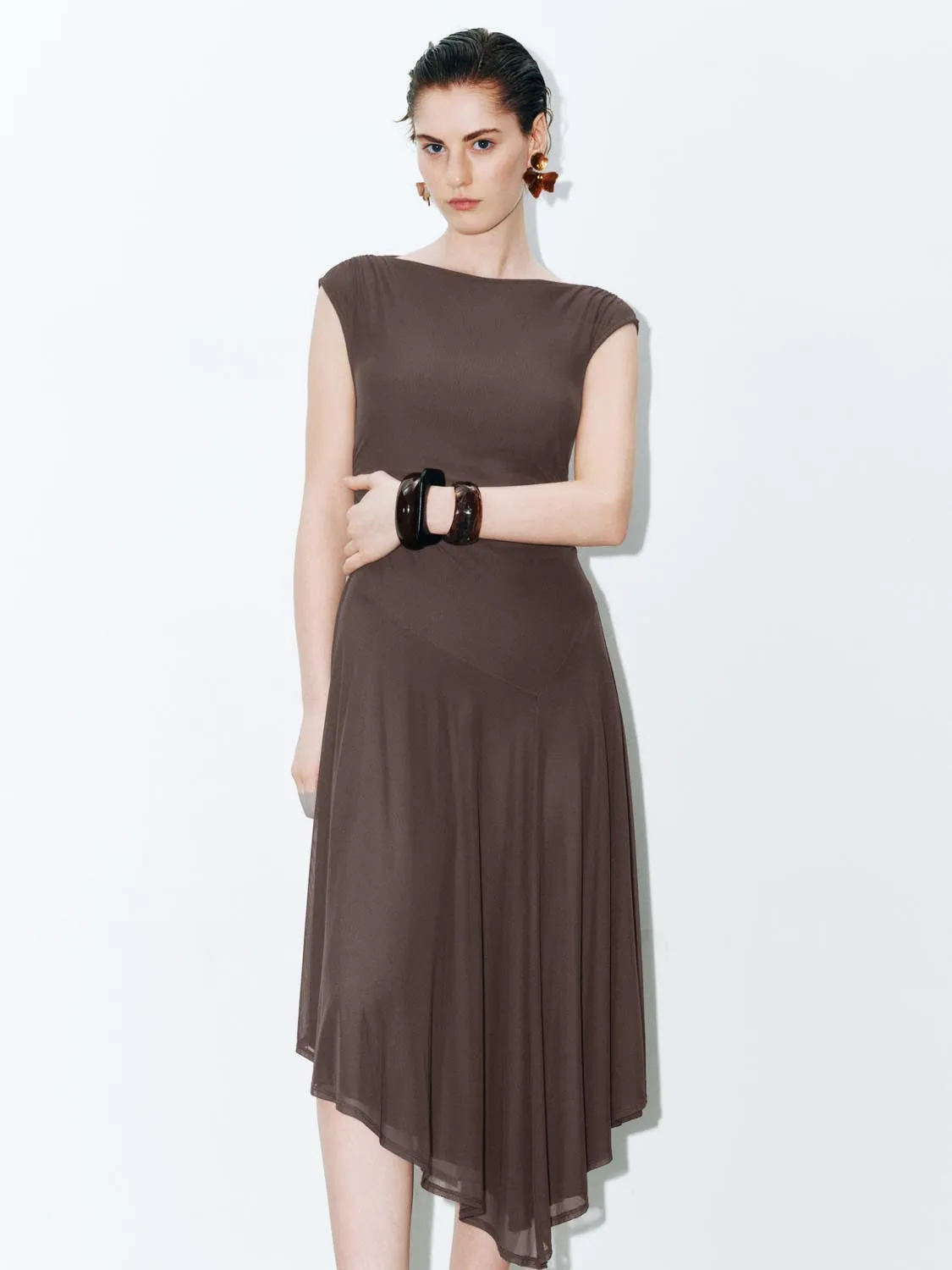 Sleeveless Irregular Hem Skater Maxi Dresses sold by Urban Revivo product image thumbnail 4