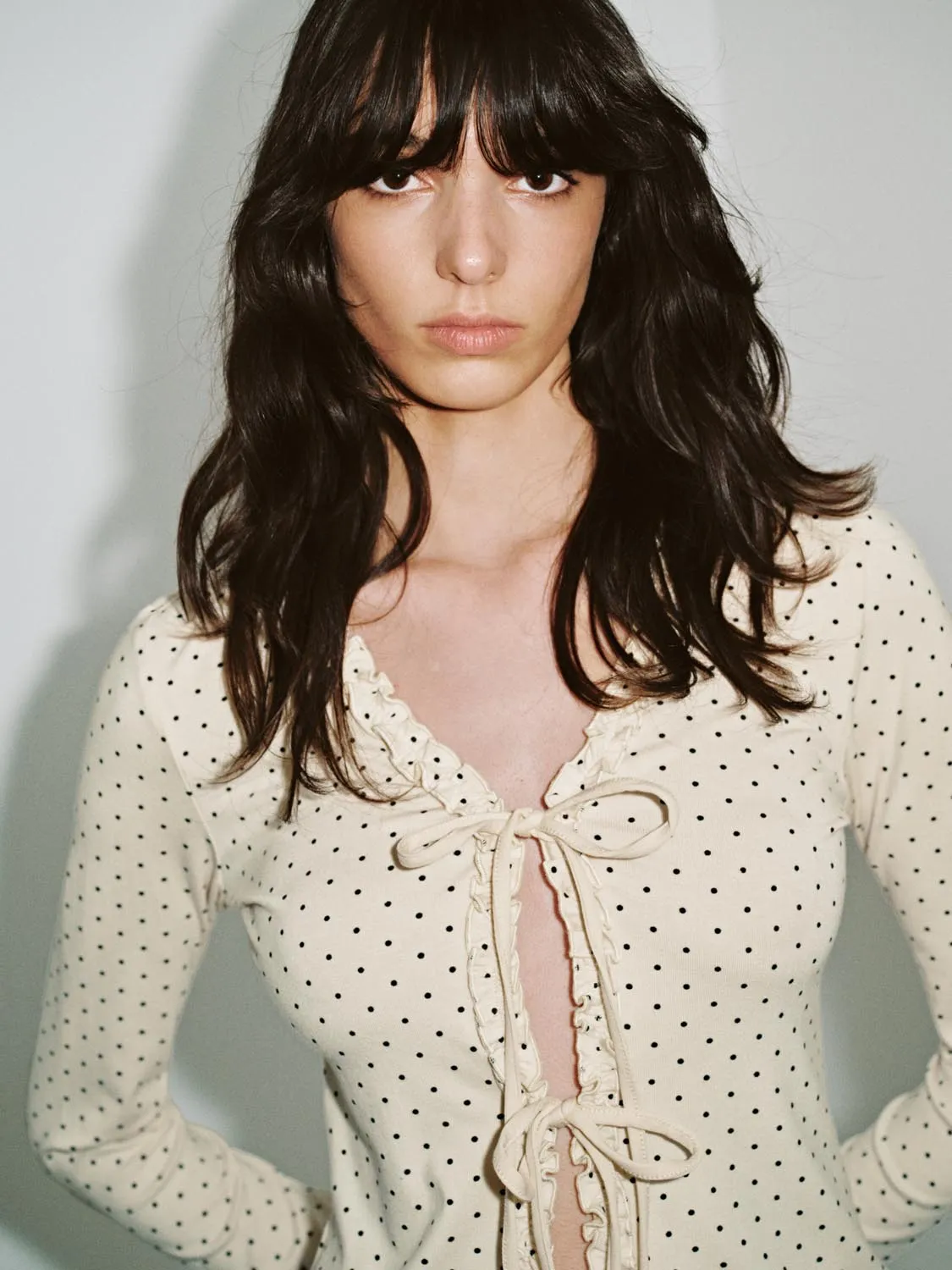 Tie Front Polka Dot Blouses sold by Urban Revivo product image thumbnail 3