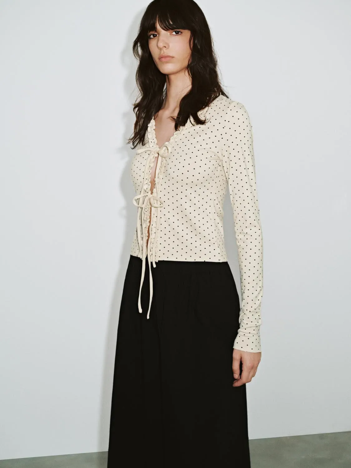 Tie Front Polka Dot Blouses sold by Urban Revivo product image thumbnail 2