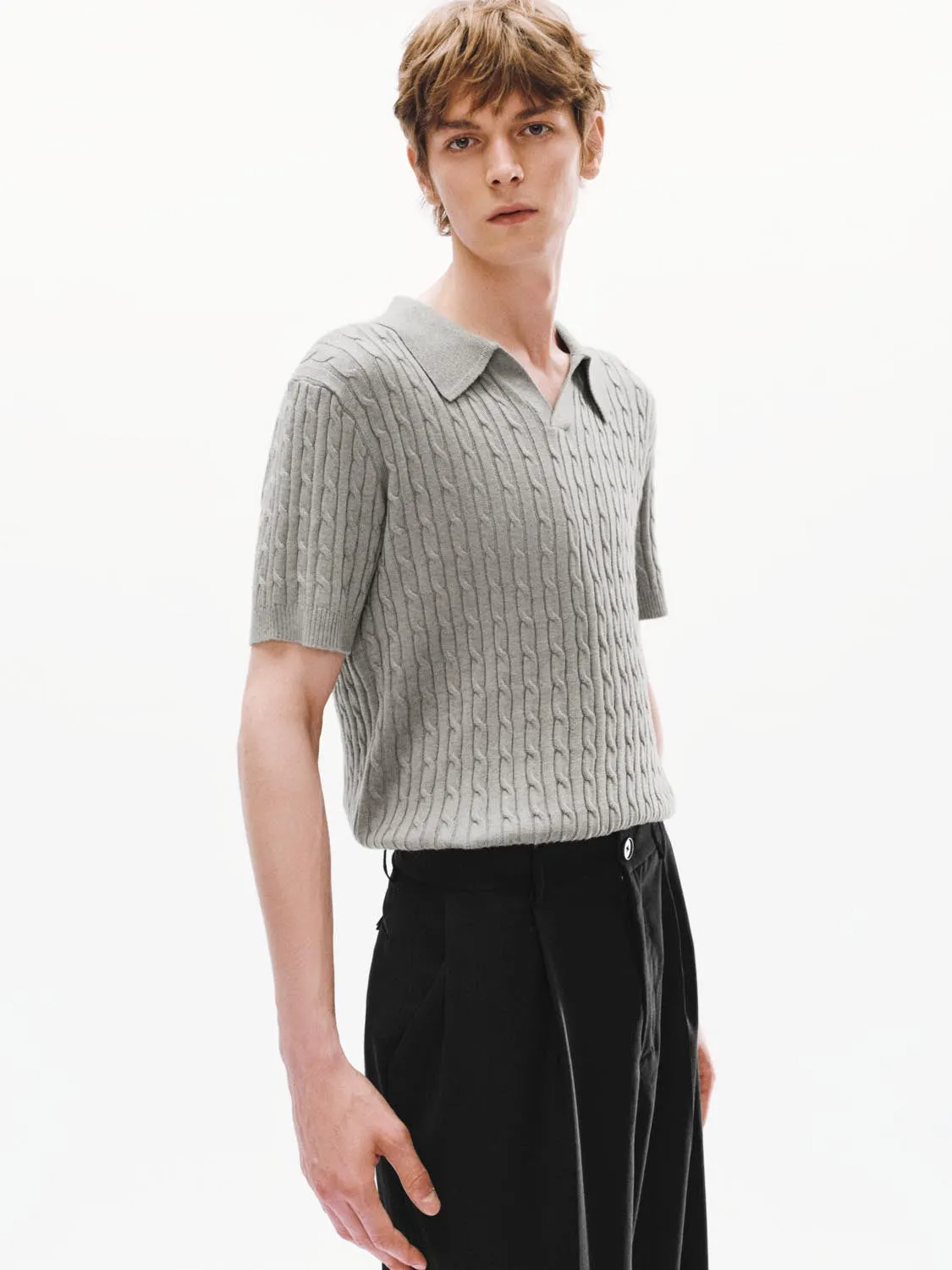 Short Sleeve Knitted T-Shirts sold by Urban Revivo product image thumbnail 2