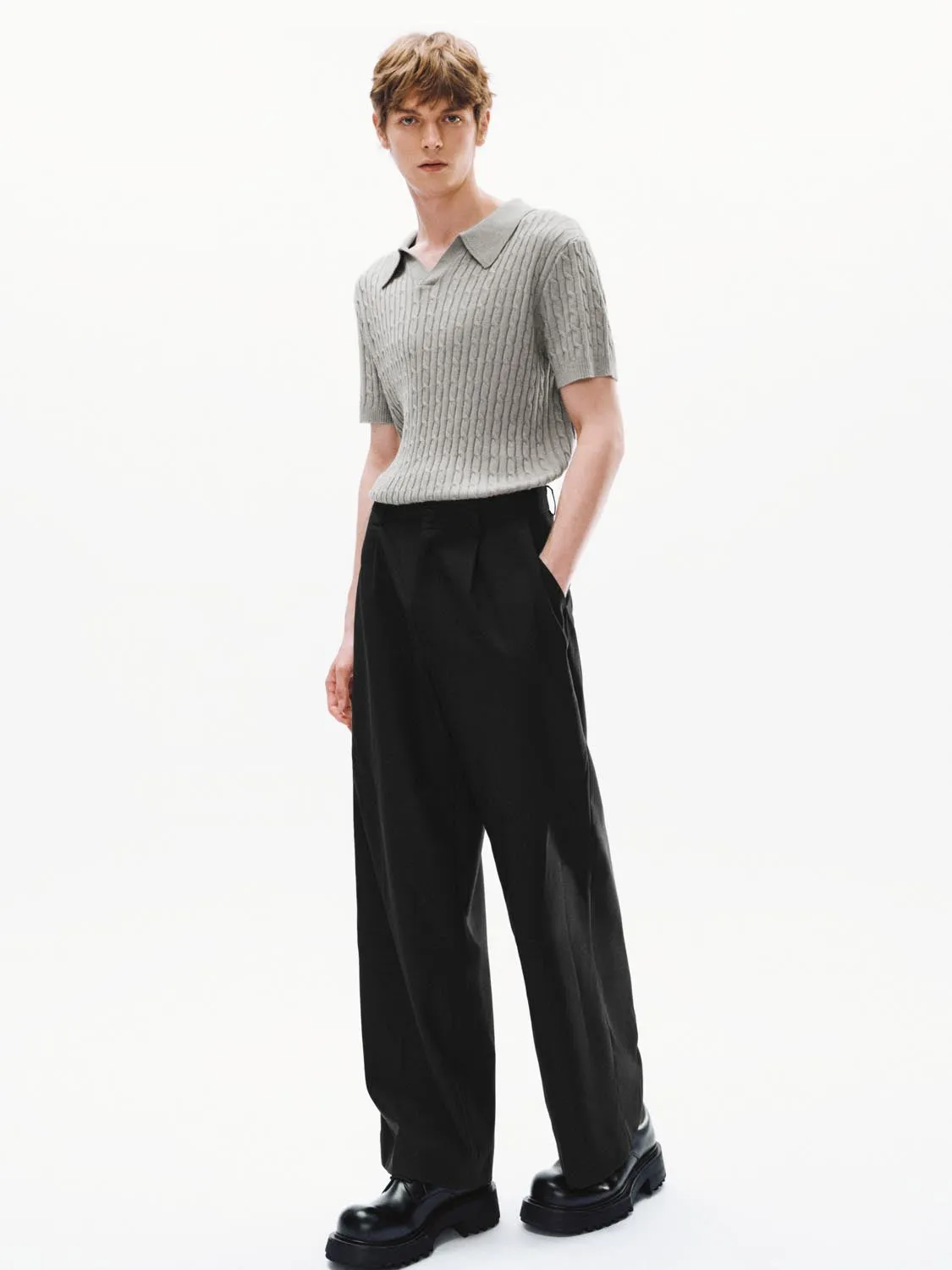 Short Sleeve Knitted T-Shirts sold by Urban Revivo product image thumbnail 5