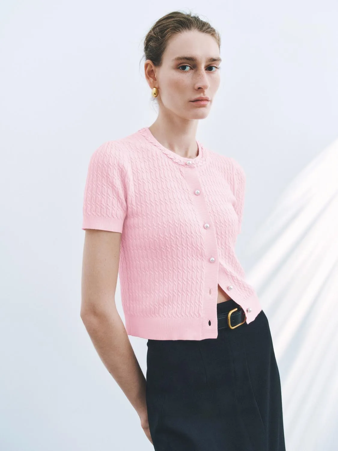 Short Sleeve Knitted Cardigans sold by Urban Revivo product image thumbnail 2