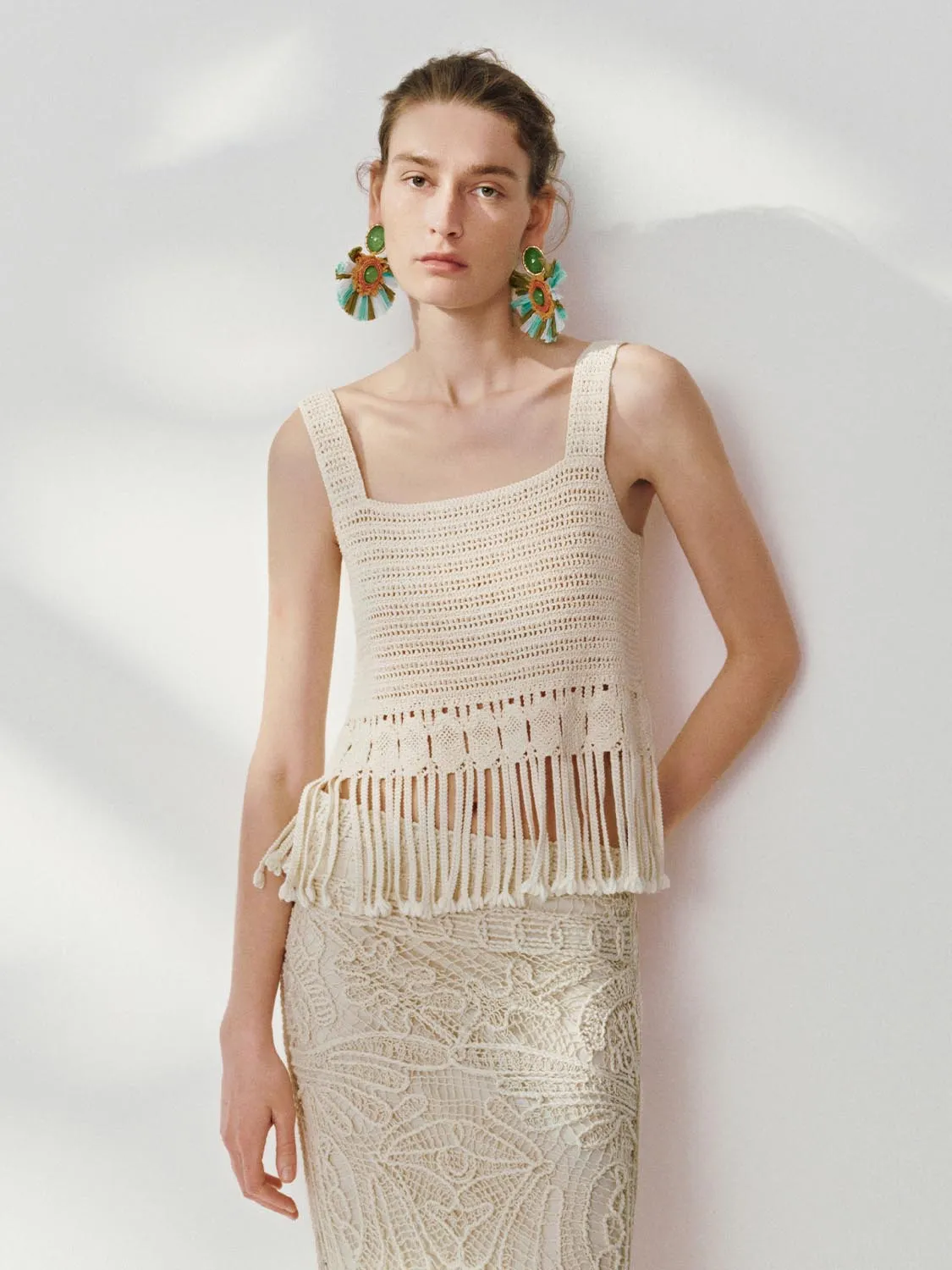 Knitted Crochet Cami Tops sold by Urban Revivo