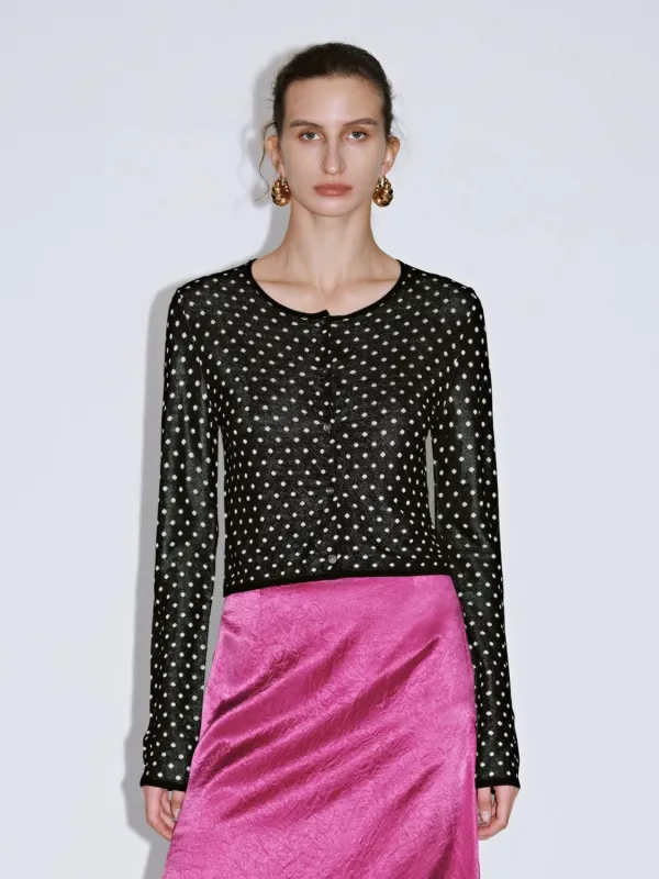 Polka Dot Knitted Cardigans sold by Urban Revivo