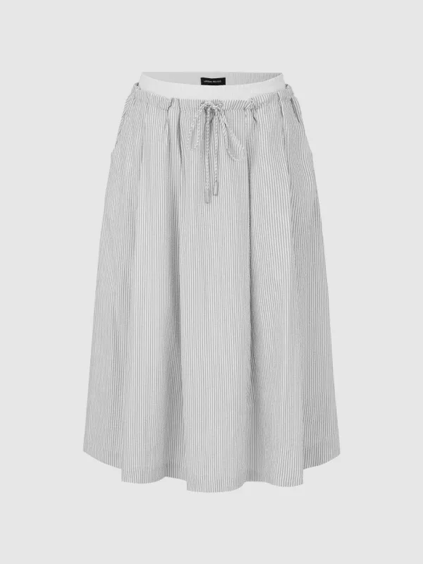 Striped A-Line Midi Skirts sold by Urban Revivo