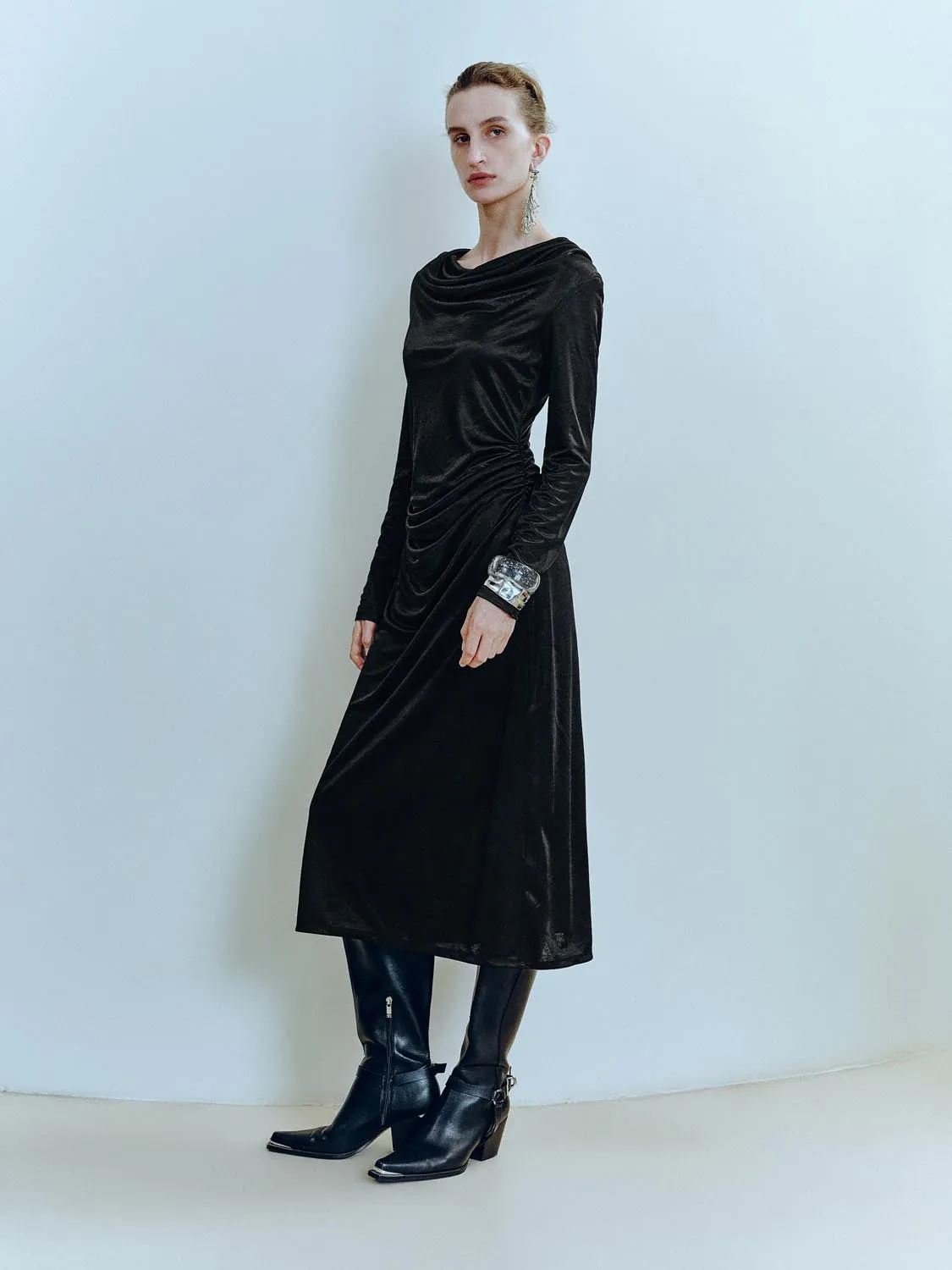 Long Sleeve Straight Maxi Dresses sold by Urban Revivo product image thumbnail 5