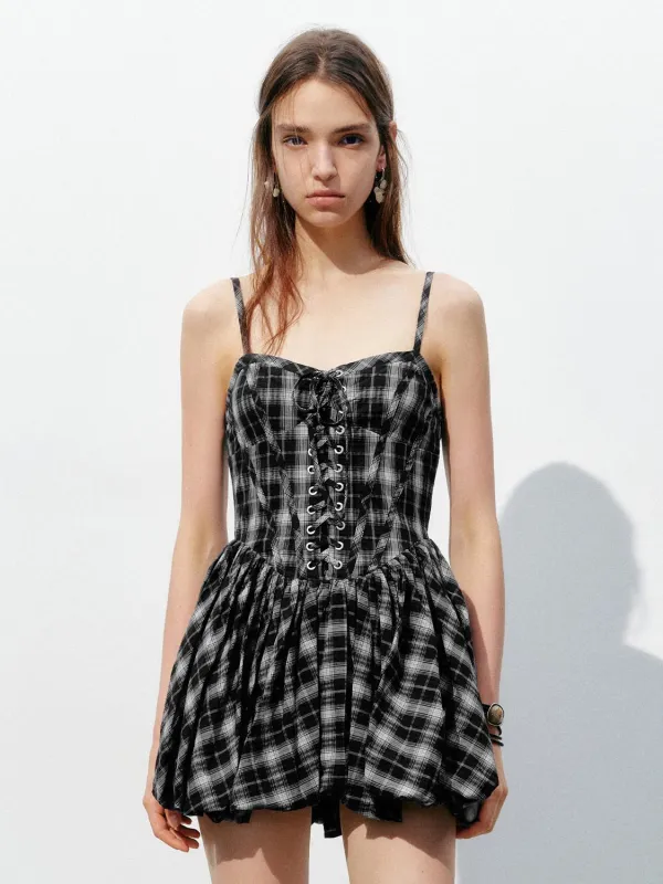 Camisole Plaid A-Line Mini Dresses sold by Urban Revivo