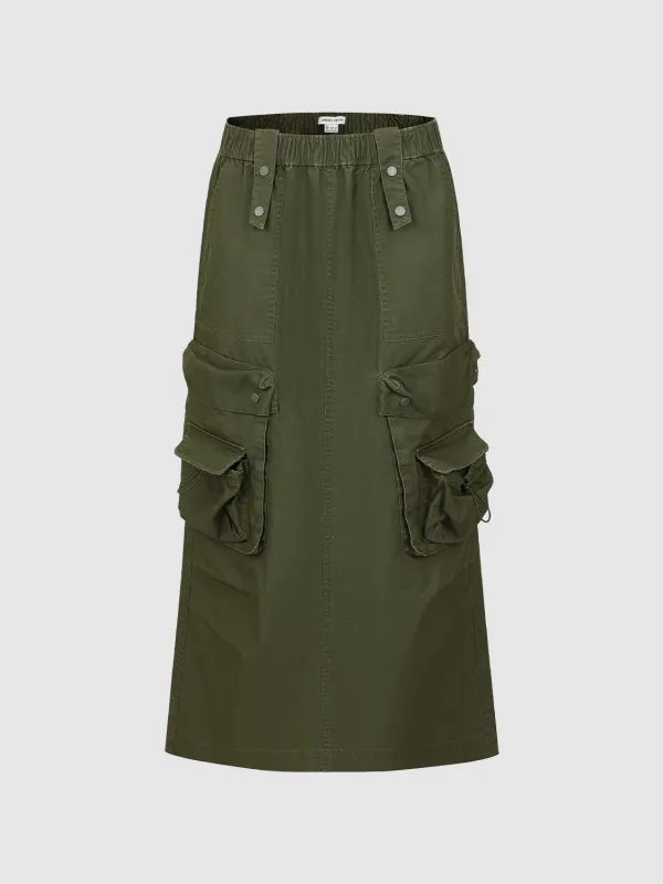 Flap Pocket Straight Skirts sold by Urban Revivo