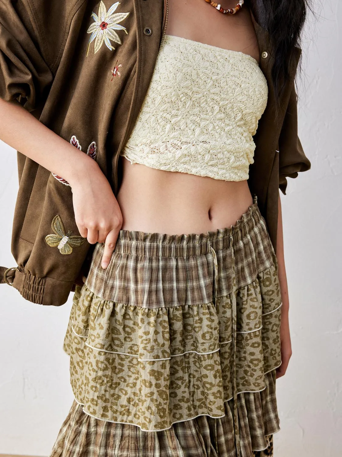 Tiered A-Line Maxi Skirts sold by Urban Revivo product image thumbnail 5