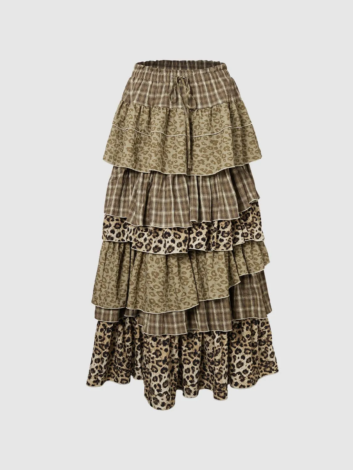 Tiered A-Line Maxi Skirts sold by Urban Revivo