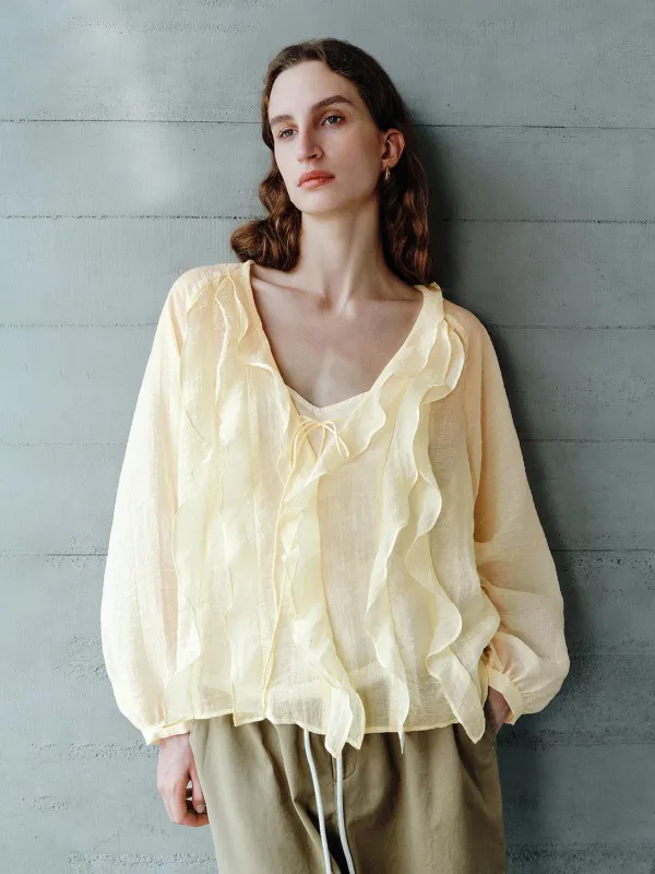 Ruffle Overhead Shirts sold by Urban Revivo