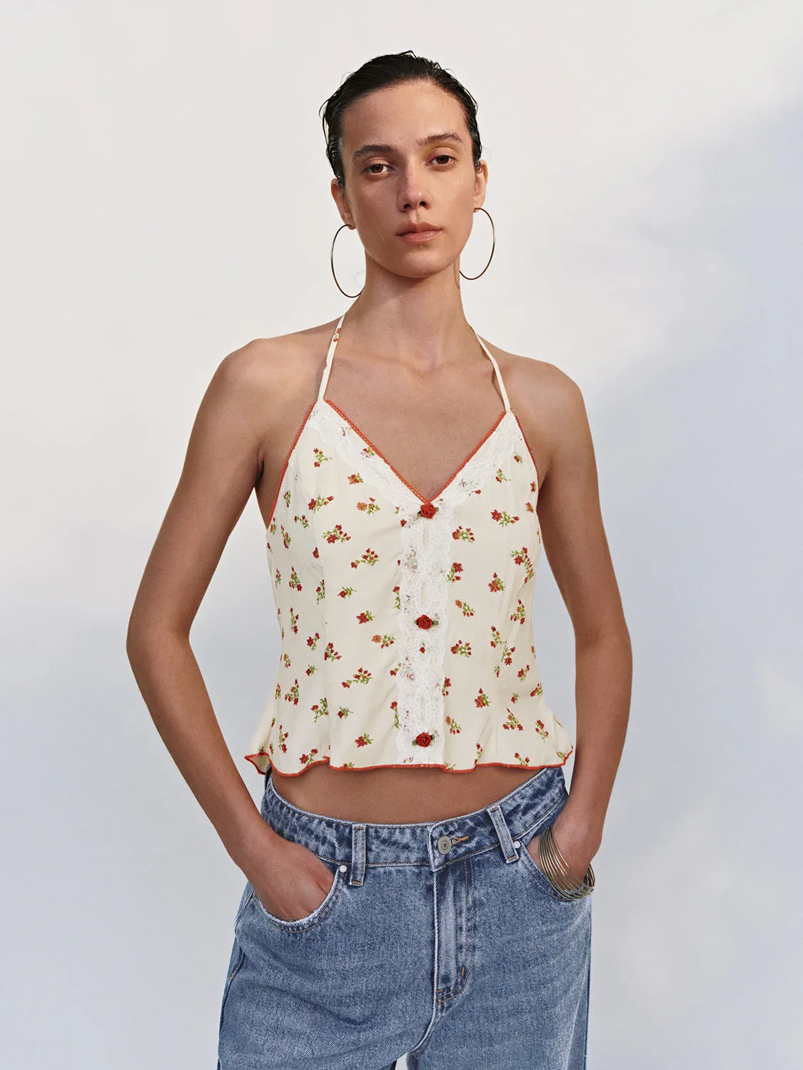 Halter Neck Cami Tops sold by Urban Revivo