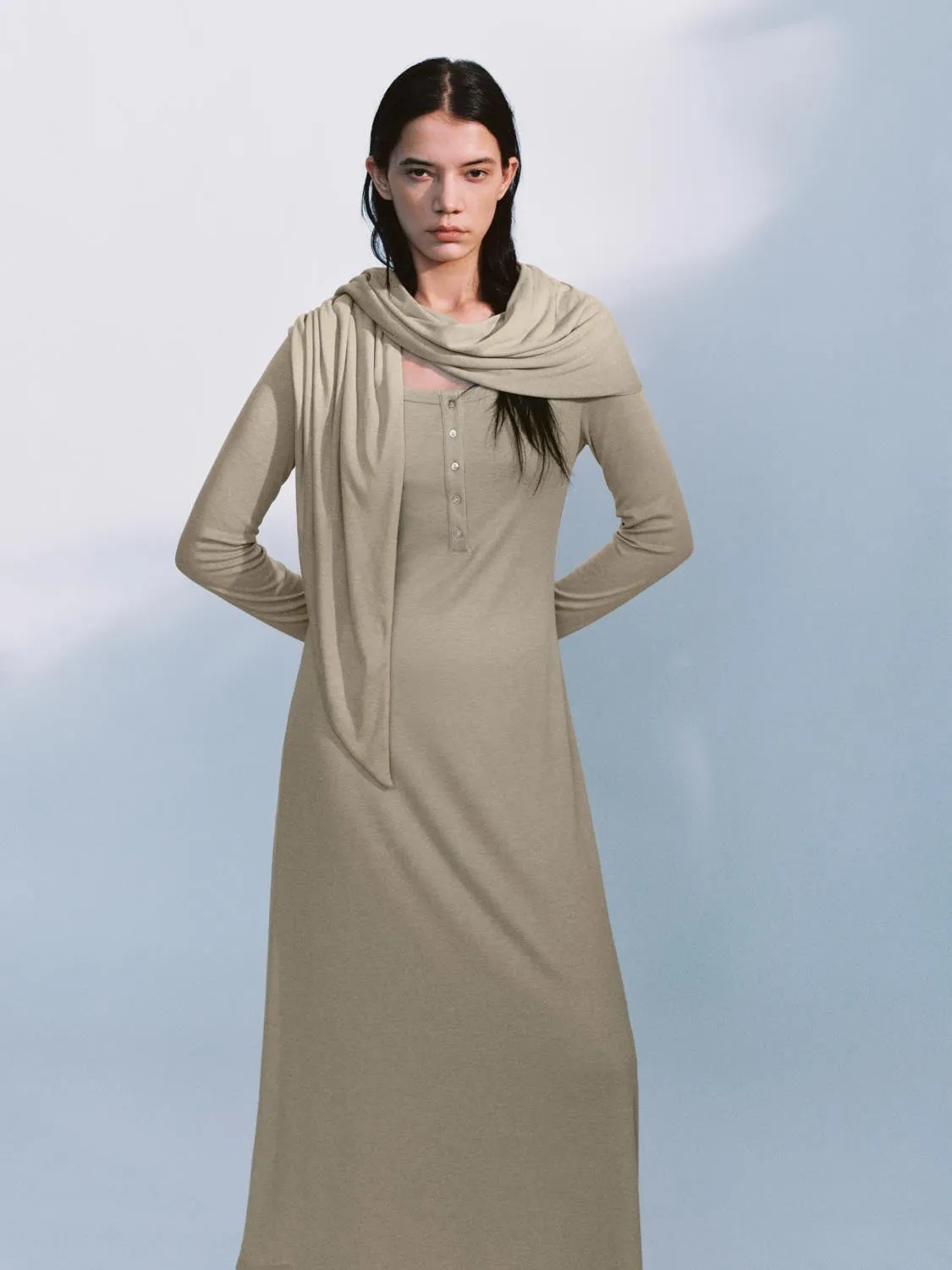 A-Line Shawl Maxi Scarf Dresses sold by Urban Revivo product image thumbnail 5