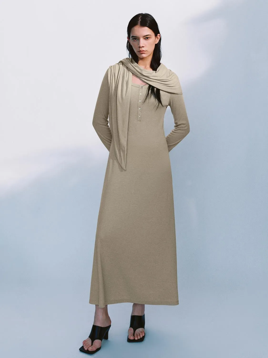 A-Line Shawl Maxi Scarf Dresses sold by Urban Revivo