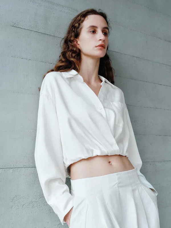 Cropped Denim Shirts sold by Urban Revivo