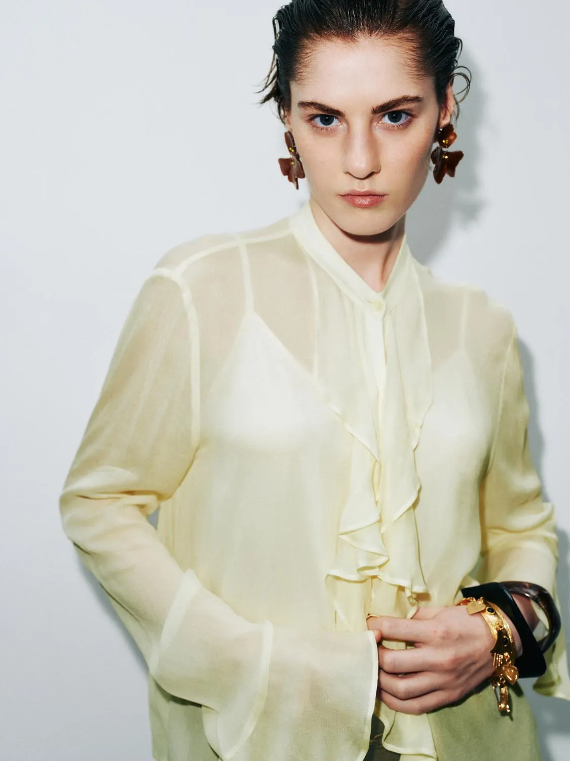 Sheer Long Sleeve Shirts sold by Urban Revivo product image thumbnail 3