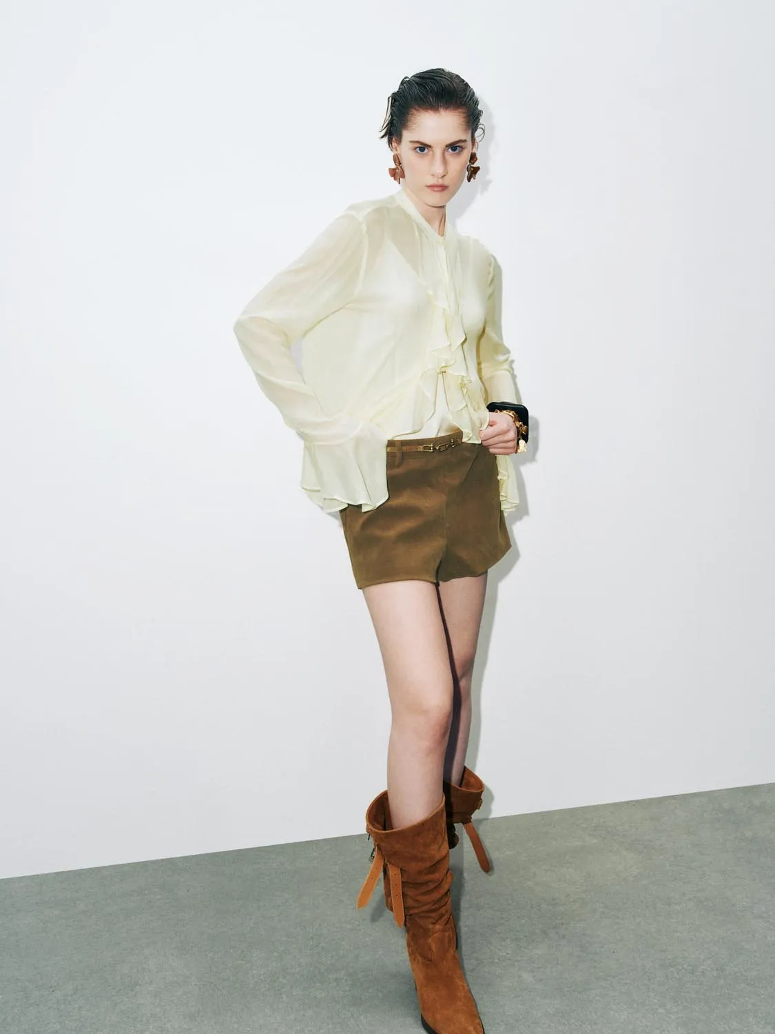 Sheer Long Sleeve Shirts sold by Urban Revivo product image thumbnail 5