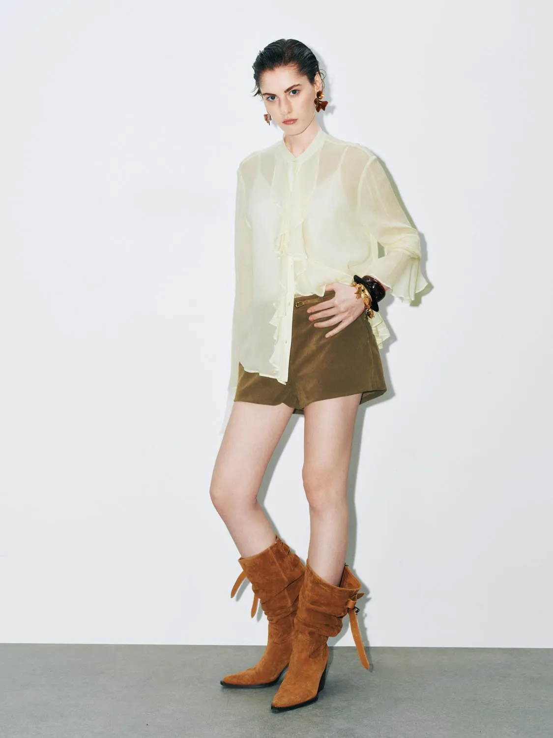 Sheer Long Sleeve Shirts sold by Urban Revivo product image thumbnail 4
