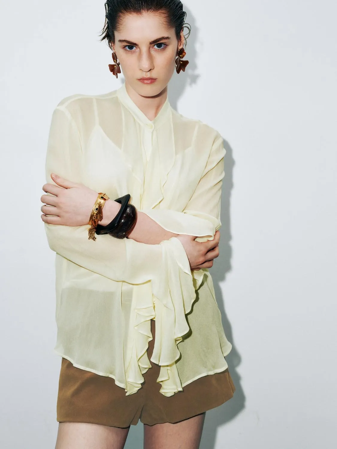 Sheer Long Sleeve Shirts sold by Urban Revivo product image thumbnail 2