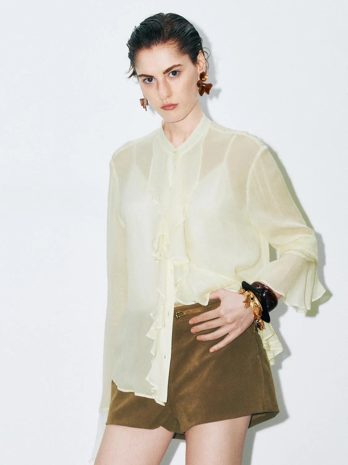 Sheer Long Sleeve Shirts sold by Urban Revivo