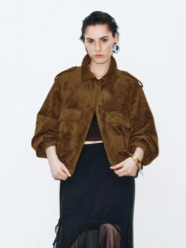 Suede Cropped Jackets sold by Urban Revivo