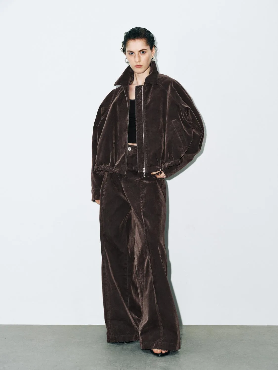 Cropped Zip Up Front Jackets sold by Urban Revivo product image thumbnail 4