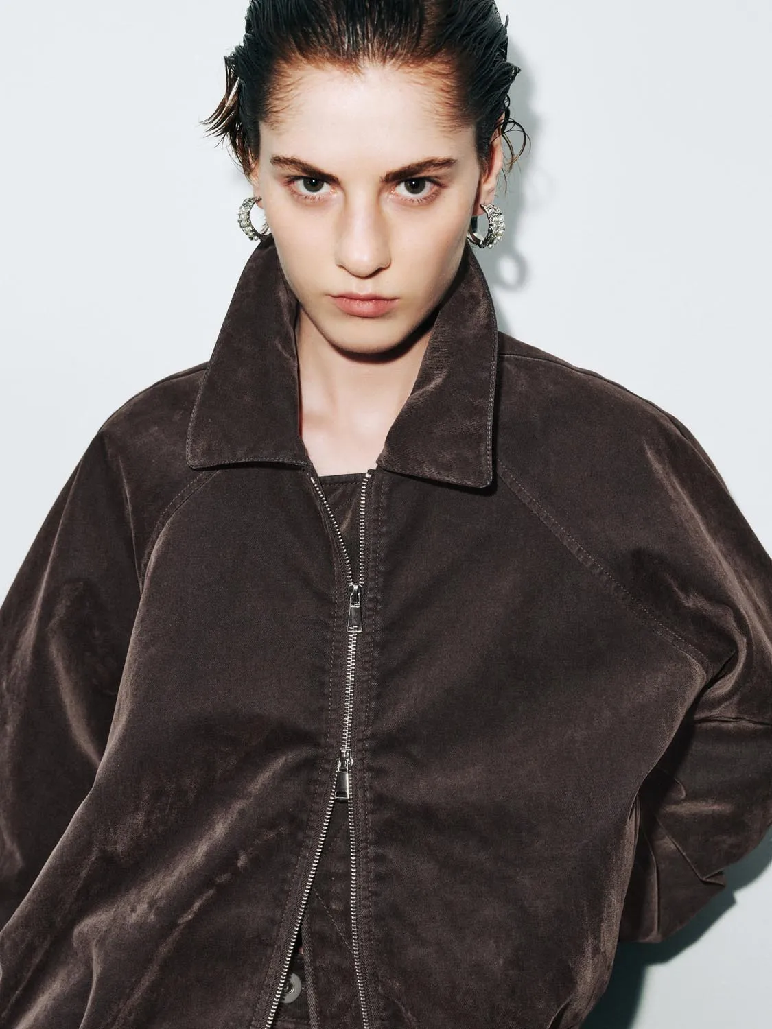 Cropped Zip Up Front Jackets sold by Urban Revivo product image thumbnail 3