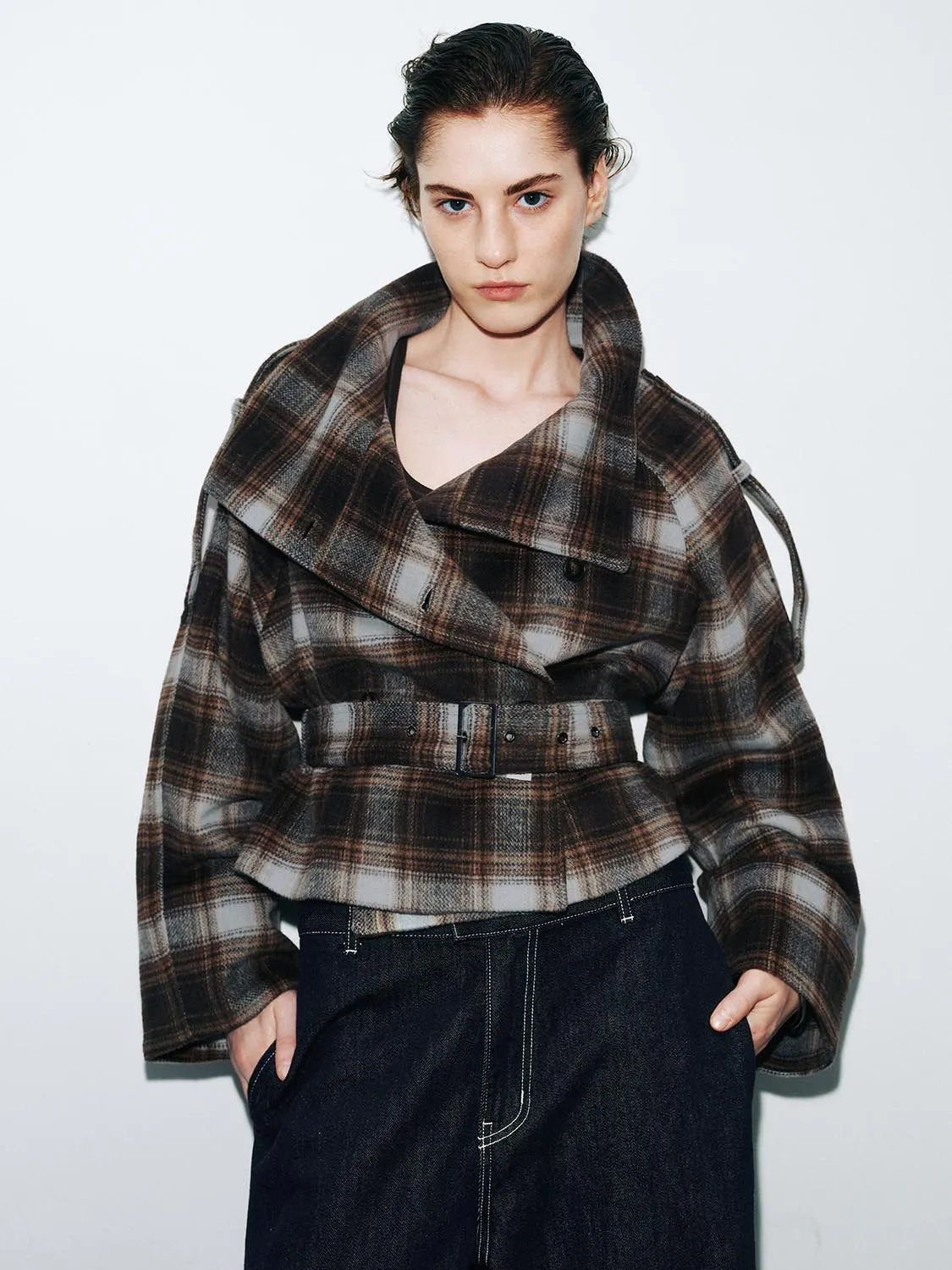 Plaid Wool Blend Jackets - Suggy sold by Urban Revivo