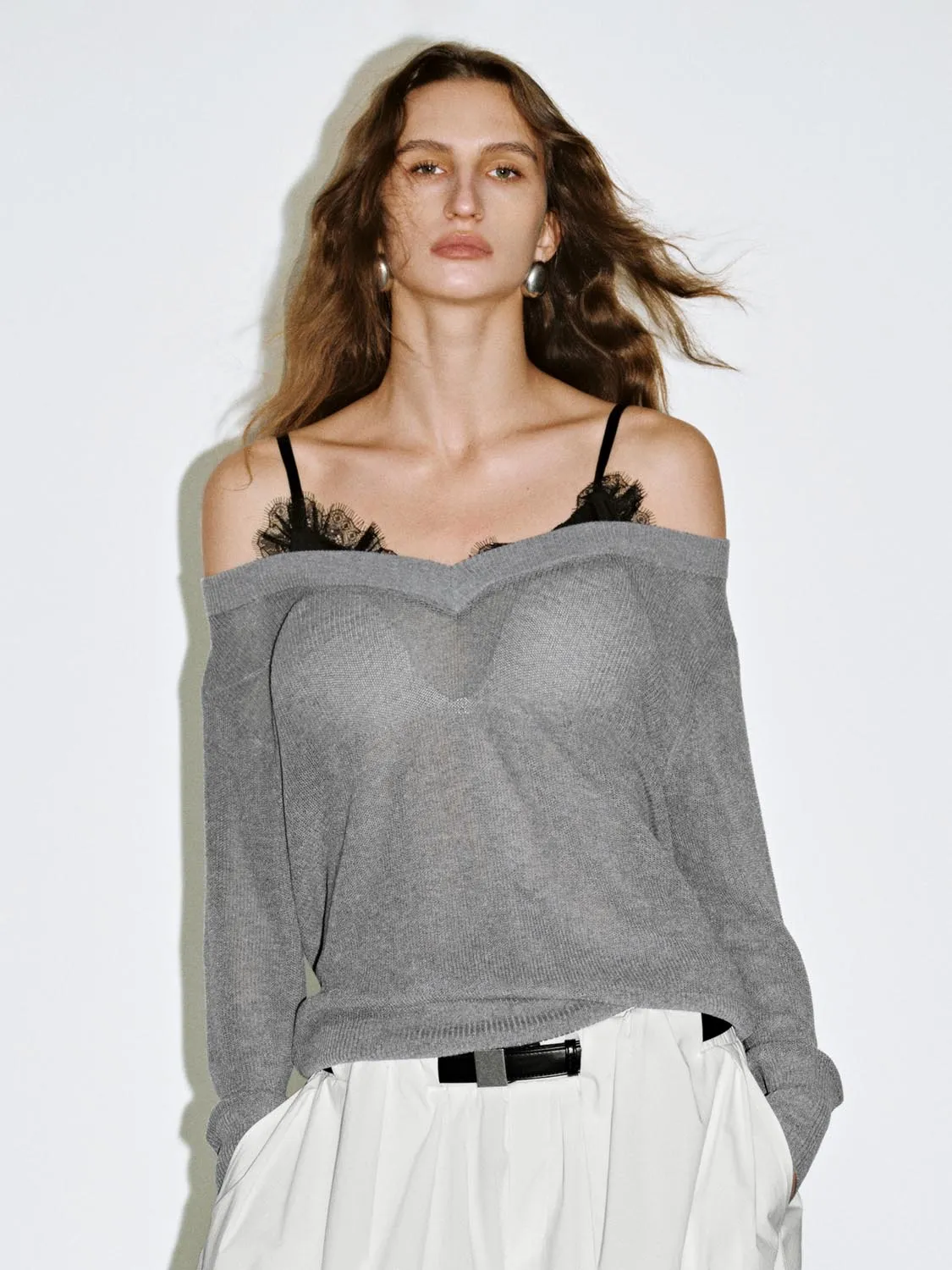 Lace Décor Knitted T-Shirts sold by Urban Revivo