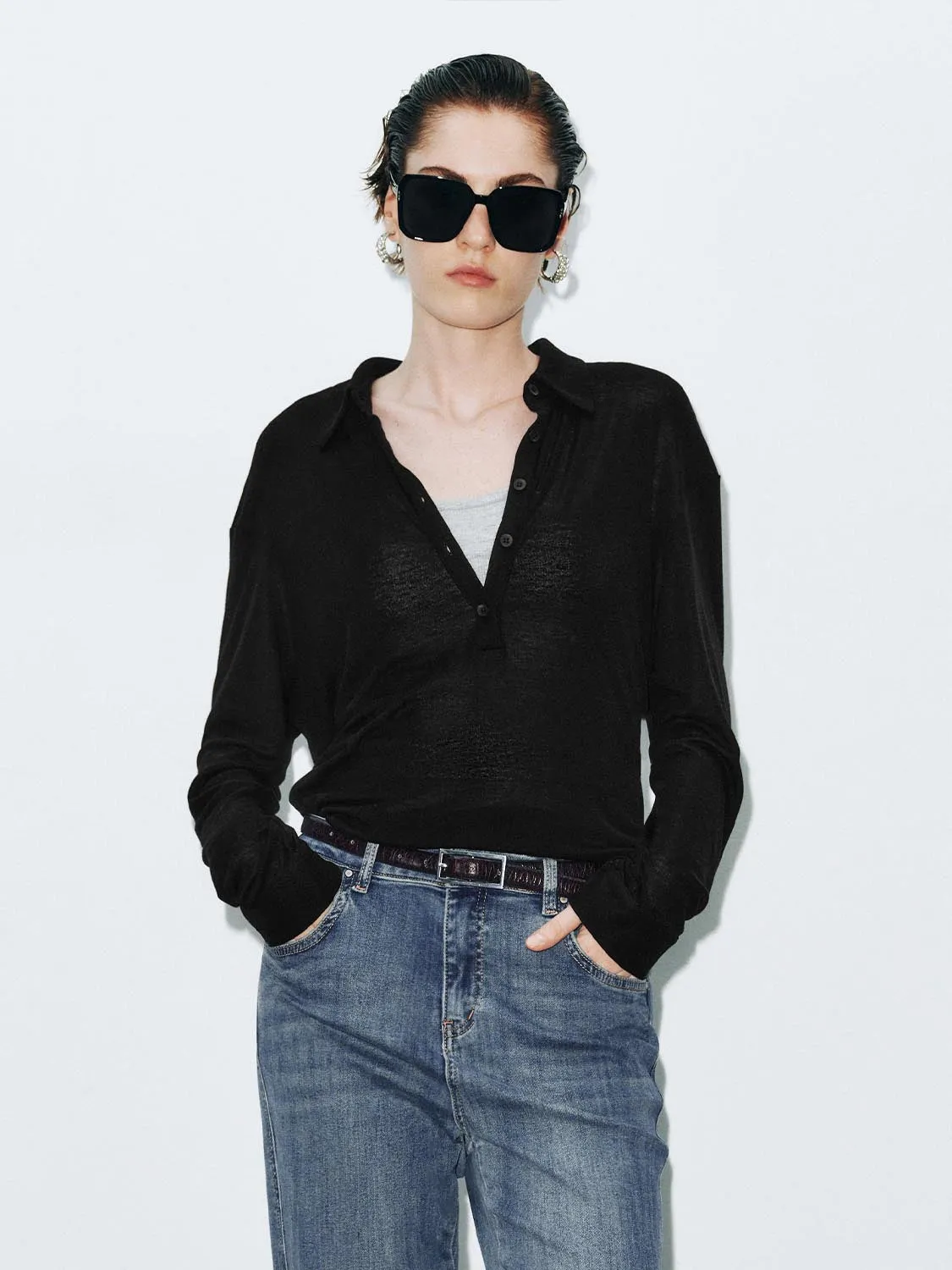 Polo Long Sleeve Shirts sold by Urban Revivo