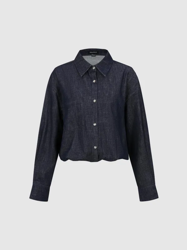 Cropped Denim Shirts sold by Urban Revivo
