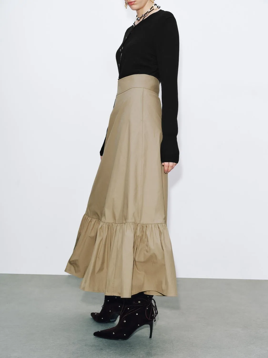 Ruffle A-Line Maxi Skirts sold by Urban Revivo product image thumbnail 3