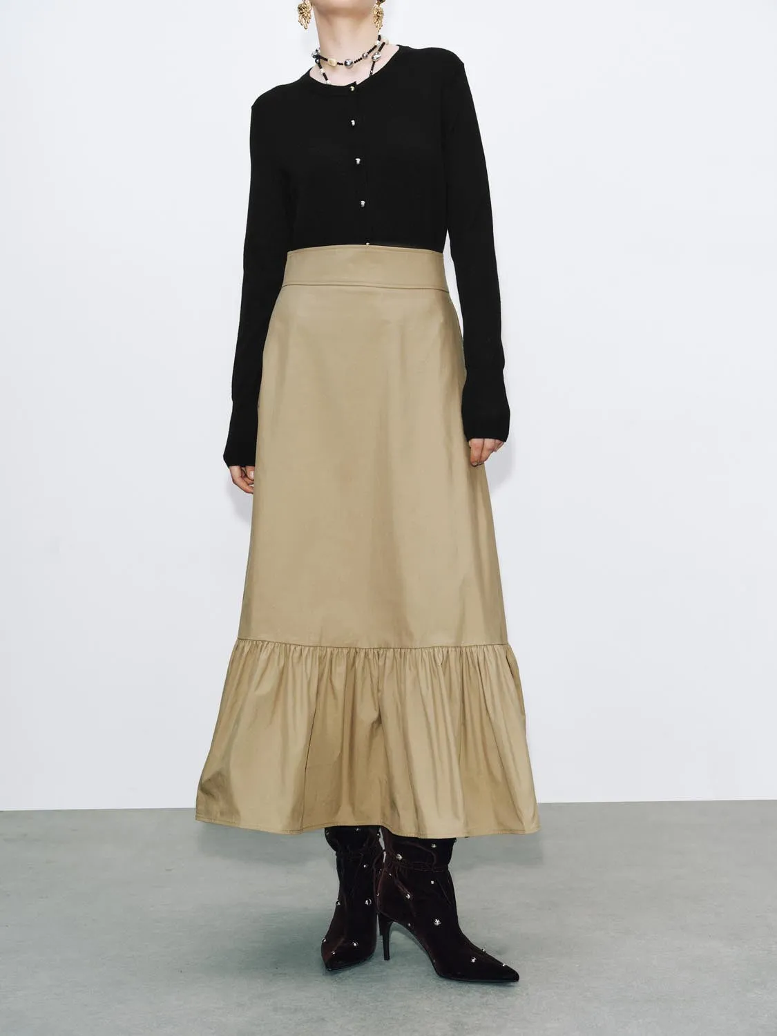 Ruffle A-Line Maxi Skirts sold by Urban Revivo product image thumbnail 2
