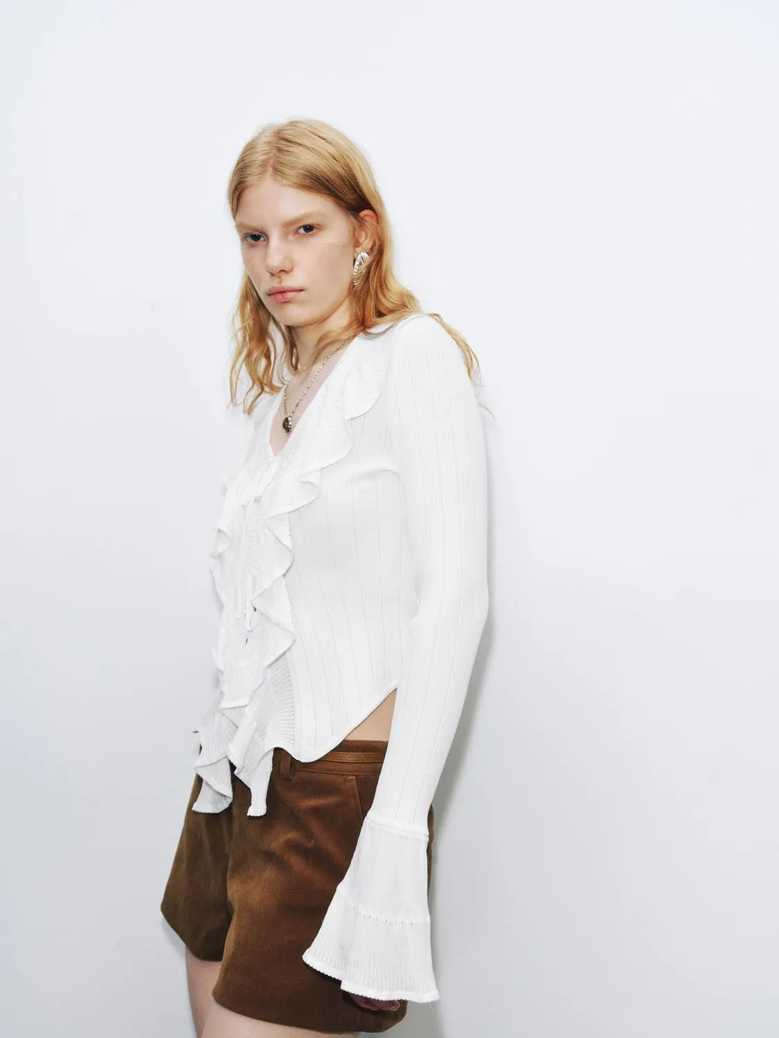 Ruffle Knitted T-Shirts sold by Urban Revivo product image thumbnail 2