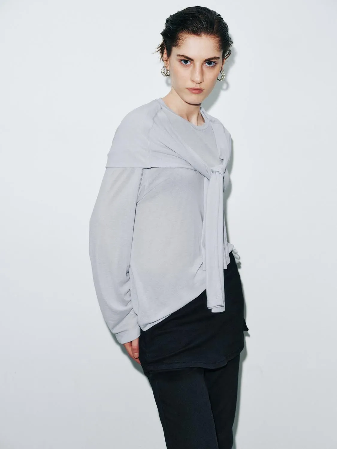 Scarf Décor Long Sleeve T-Shirts sold by Urban Revivo product image thumbnail 2