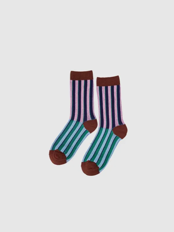Contrast Stripped Crew Socks sold by Urban Revivo