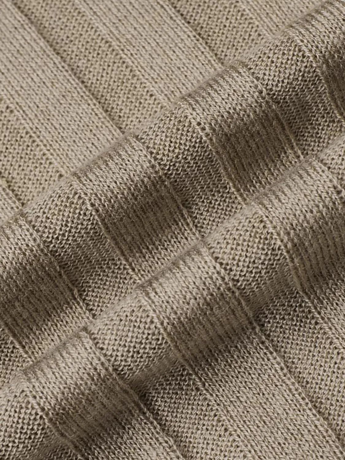 Rib Knit V-Neck Long Sleeve T-Shirts sold by Urban Revivo product image thumbnail 3